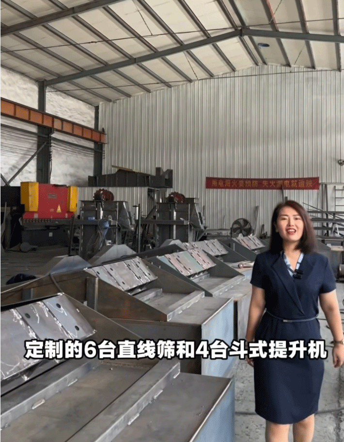 環(huán)保行業(yè)客戶定制6臺直線篩和4臺斗式提升機(jī)